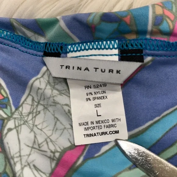 NWOT Trina Turk Multicolored Floral Print Swim Cover-Up Tunic Dress - Picture 10 of 11